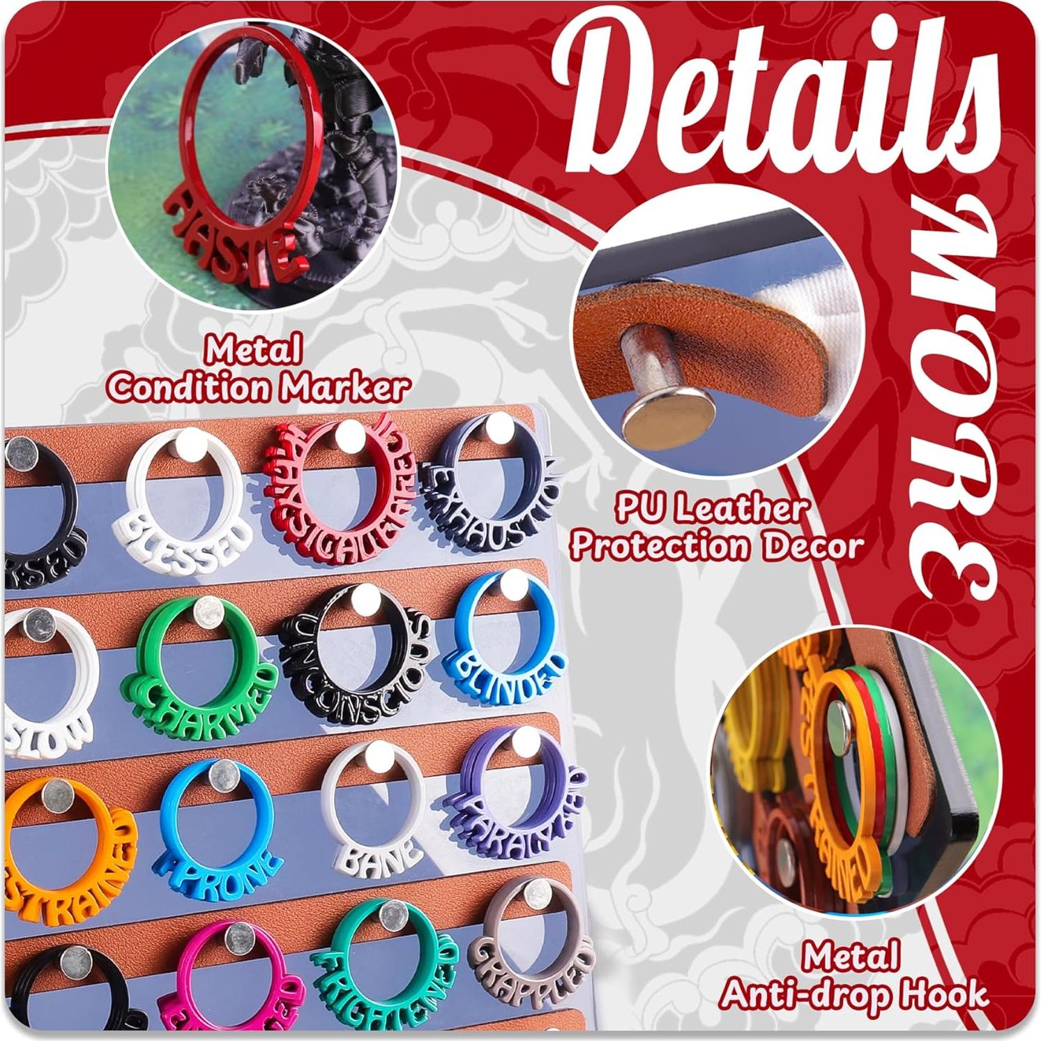 112 Anillos de Estado DND Byhoo con Soporte y Marcadores