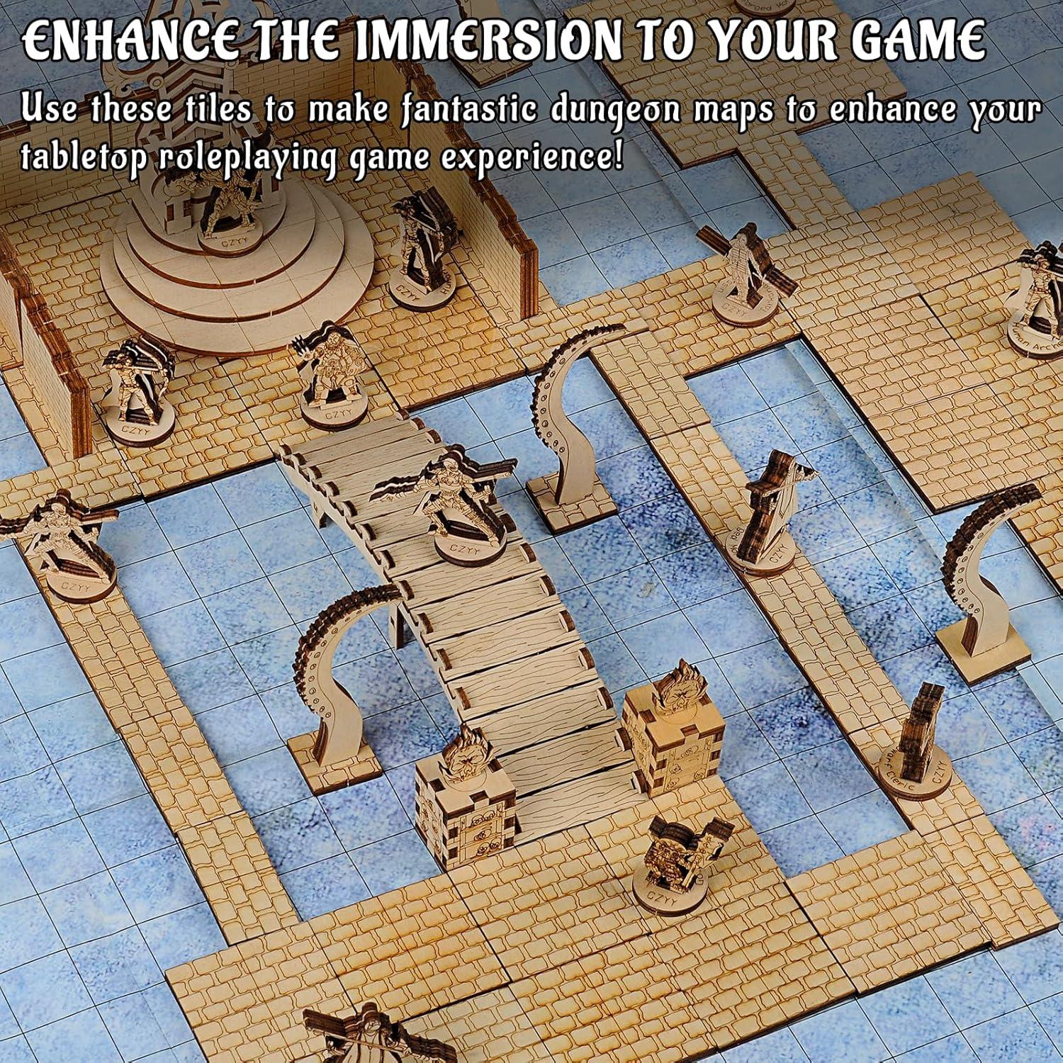 Losas de Mazmorras CZYY Juego de 24 Terreno Modular 5x5 cm