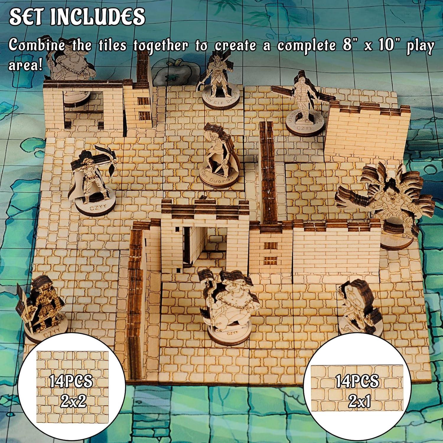 Losas de Mazmorras CZYY Juego de 24 Terreno Modular 5x5 cm