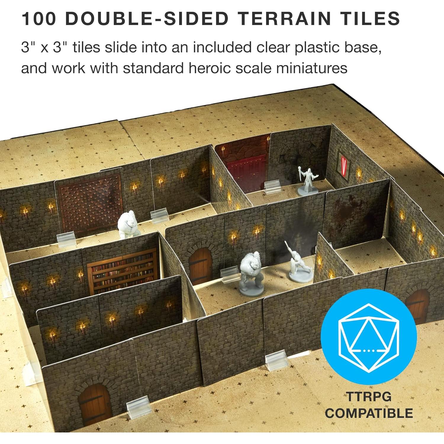 Losetas de Pared para Mazmorras Stratagem 100 Piezas 3D RPG