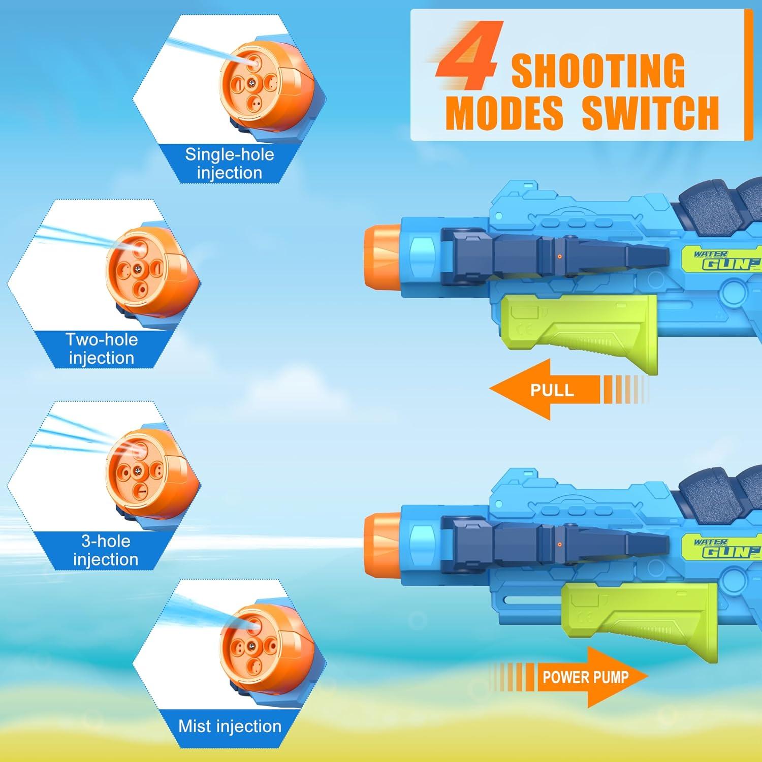 Pistola de Agua Ancesfun 4 PCS Ballesta 750 ml 7,92 m
