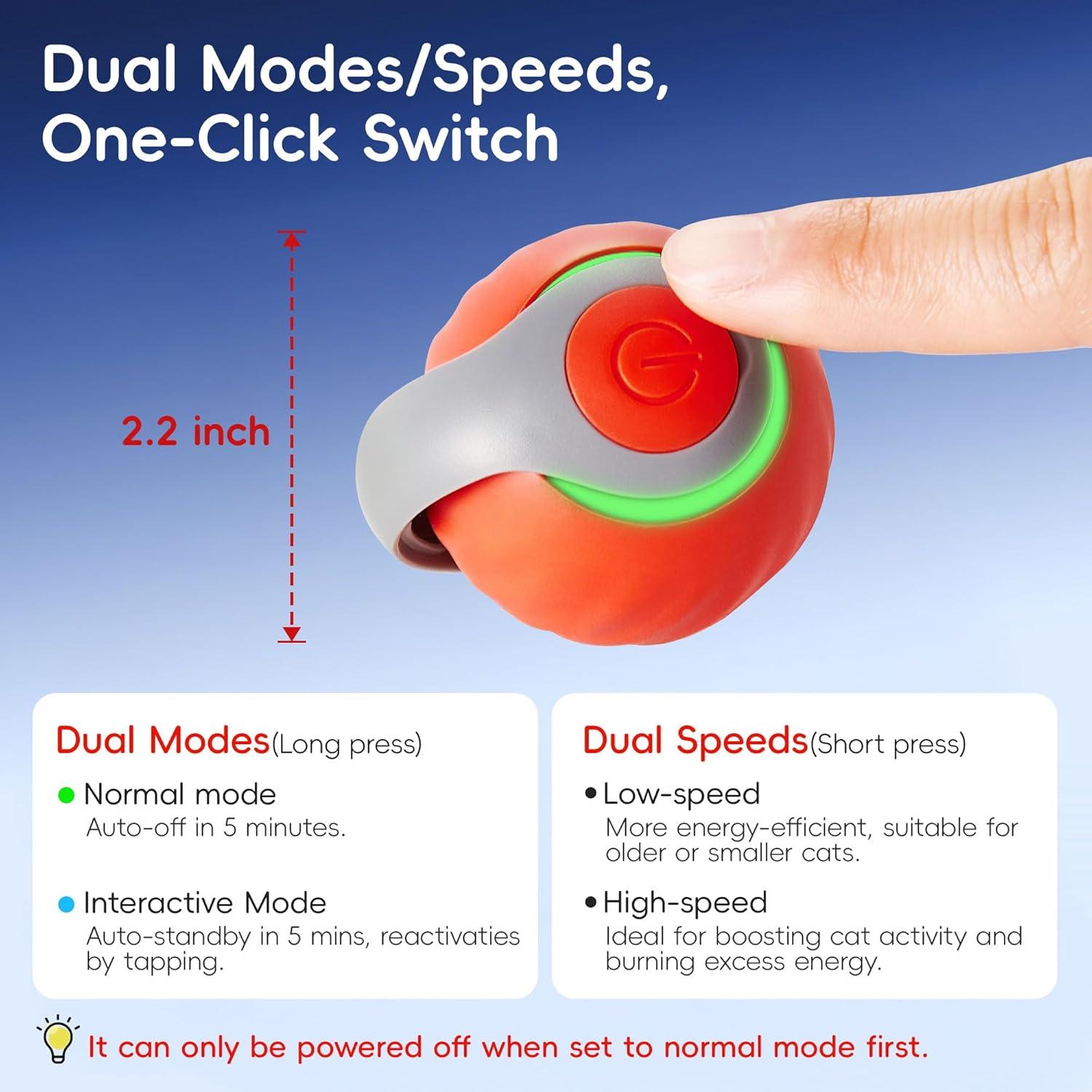 Juguete Interactivo para Gatos Potaroma Bola Rodante Naranja