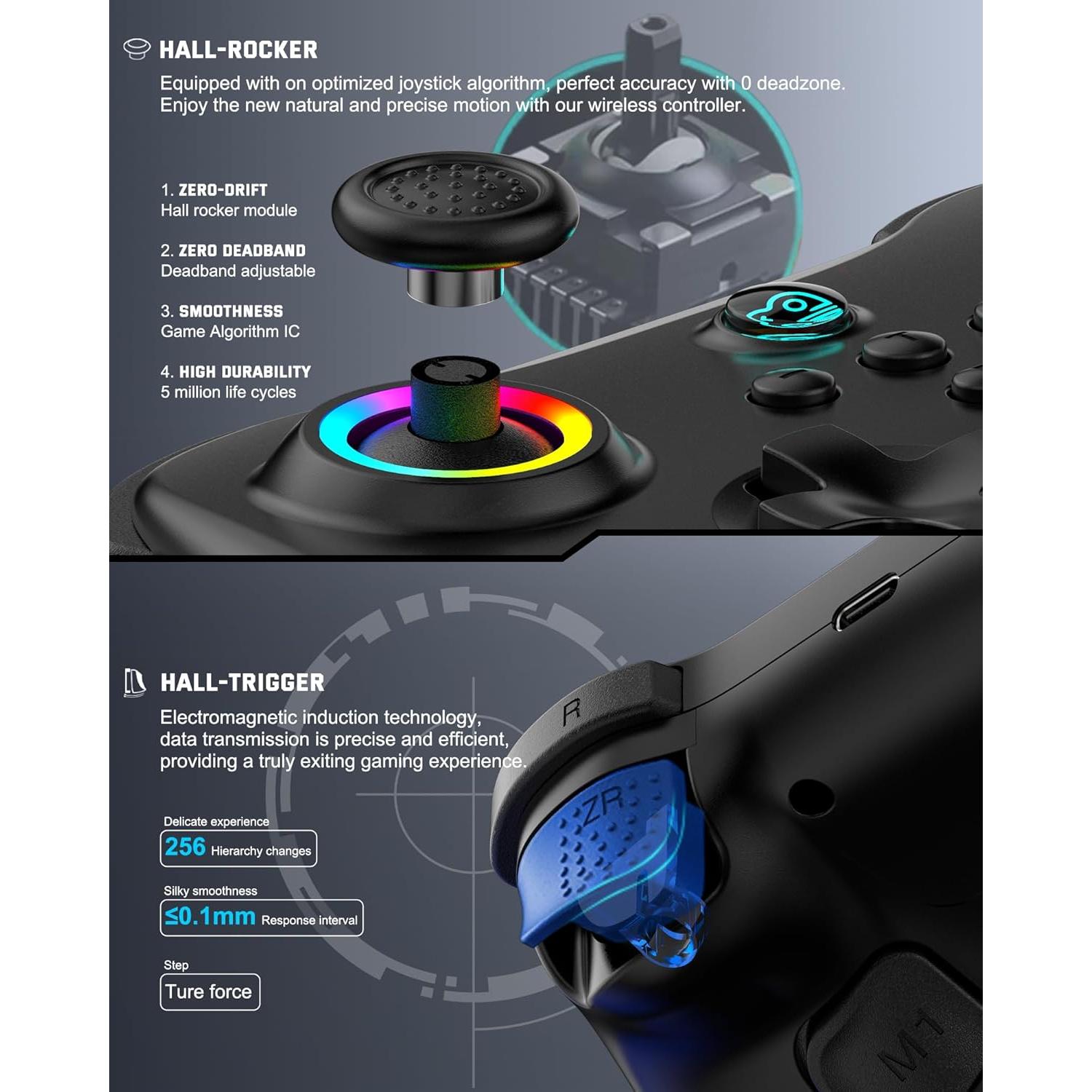 Controlador de Juegos Inalámbrico Joso Z01 para iOS/Android - Negro