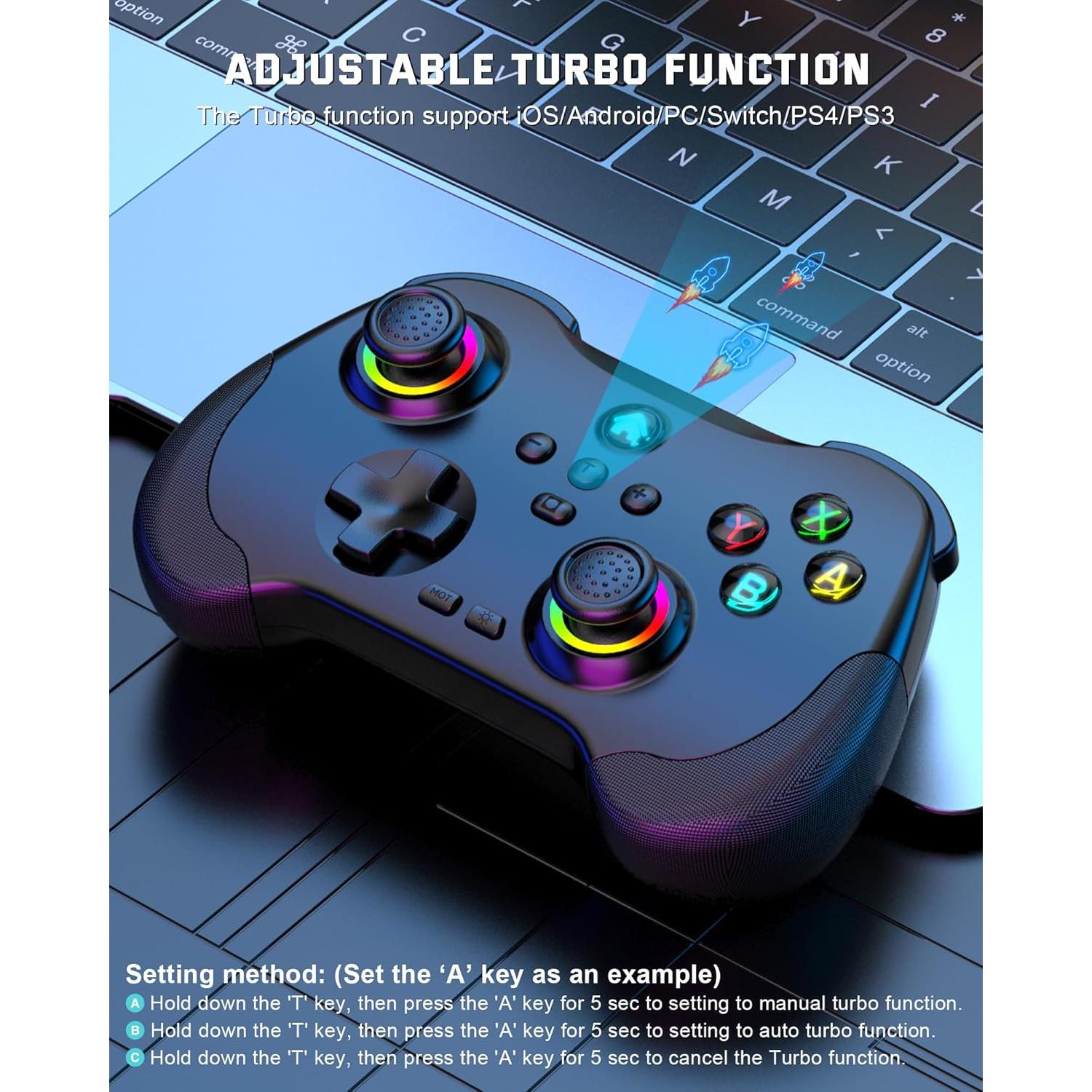 Controlador de Juegos Inalámbrico Joso Z01 para iOS/Android - Negro