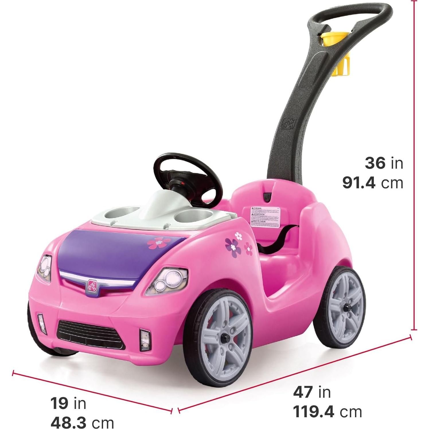 Coche de Empuje Step2 Whisper Ride II Rosa para Niños 1.5-4 Años