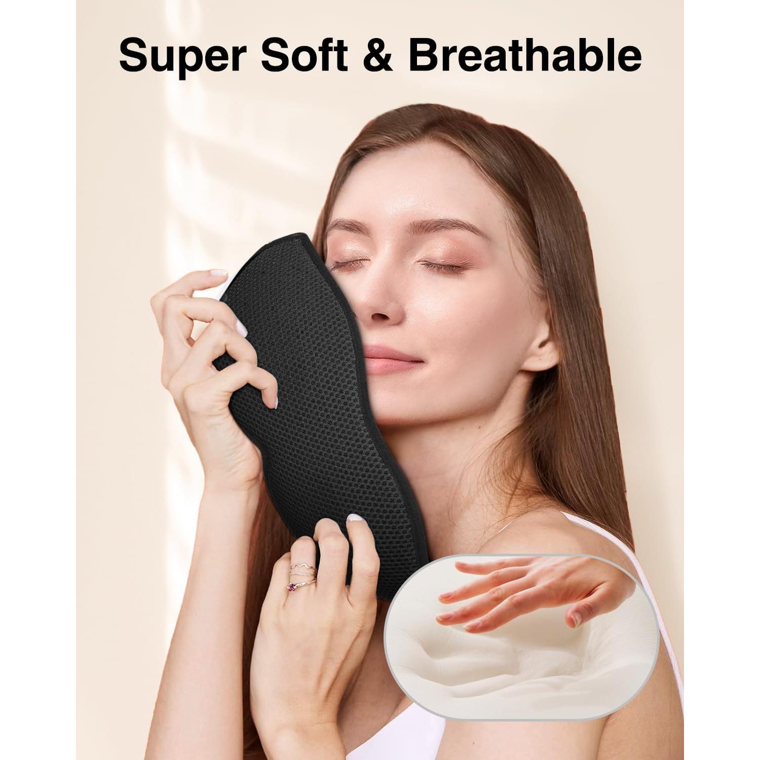 Máscara para dormir MABAO 3D contorneada negra sin presión ocular