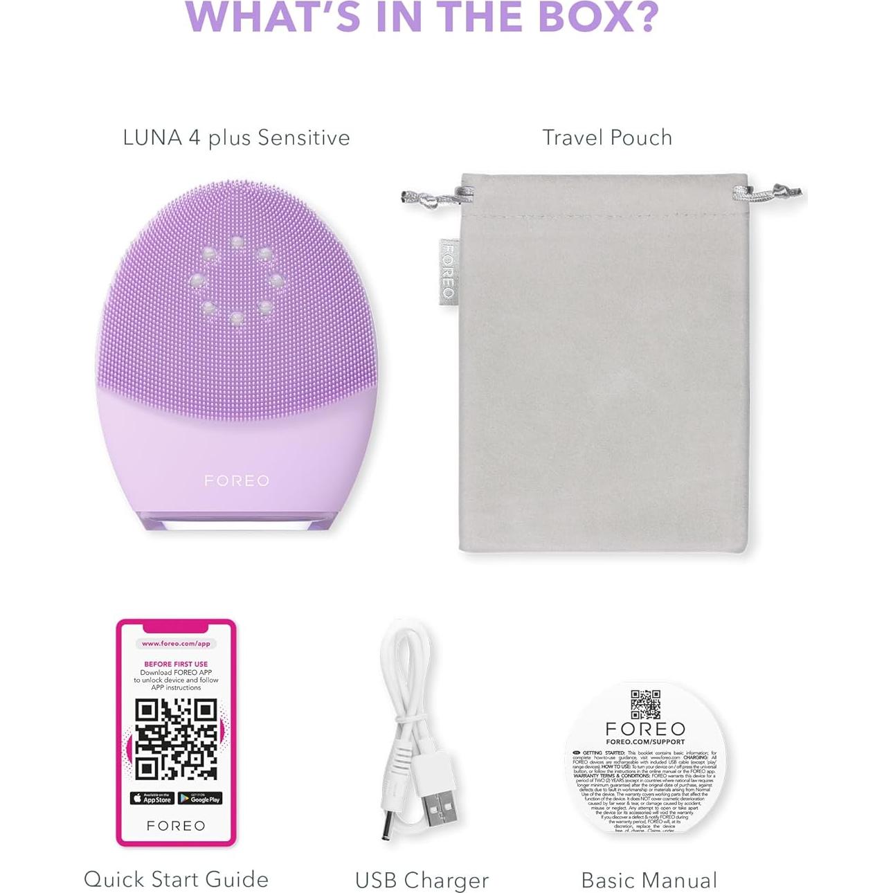 Cepillo Facial Limpiador FOREO Luna 4 Plus - Luz Roja y Microcorriente