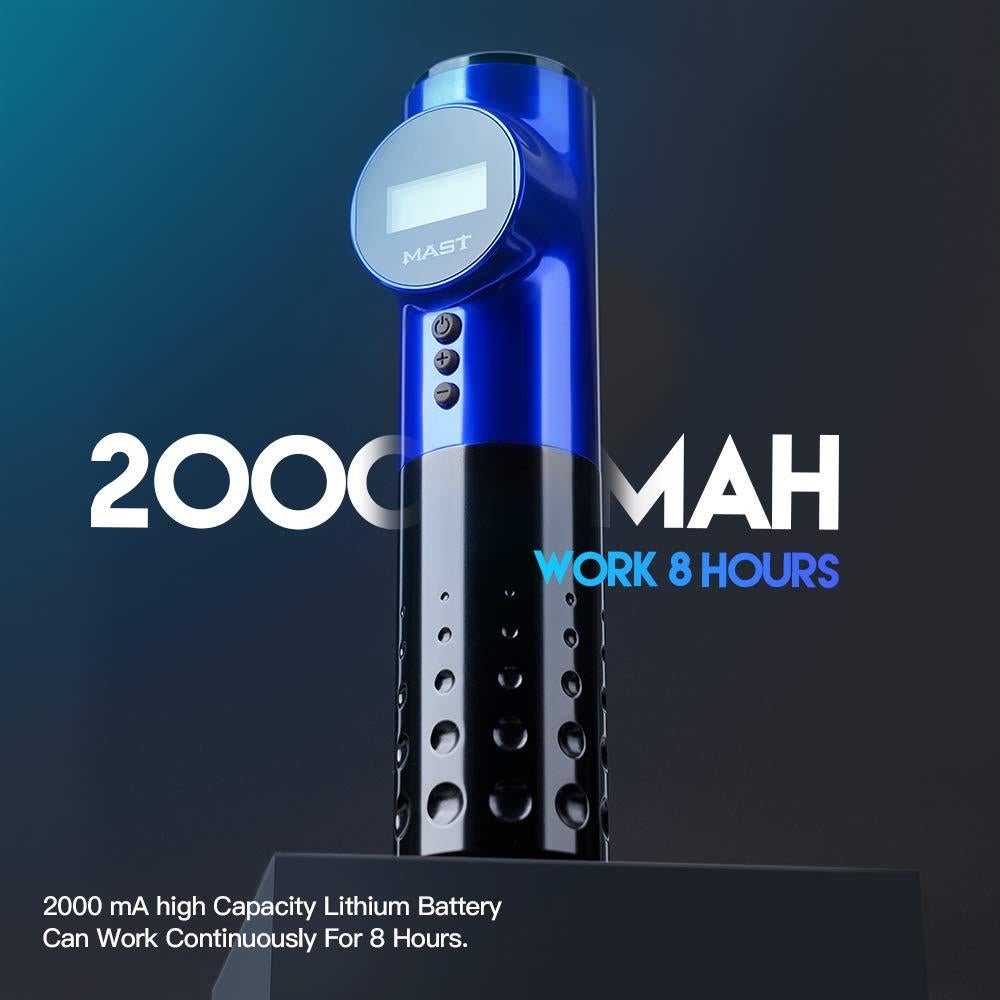 Mast Archer Máquina de Tatuaje Inalámbrica 2000mAh Azul 3.5mm