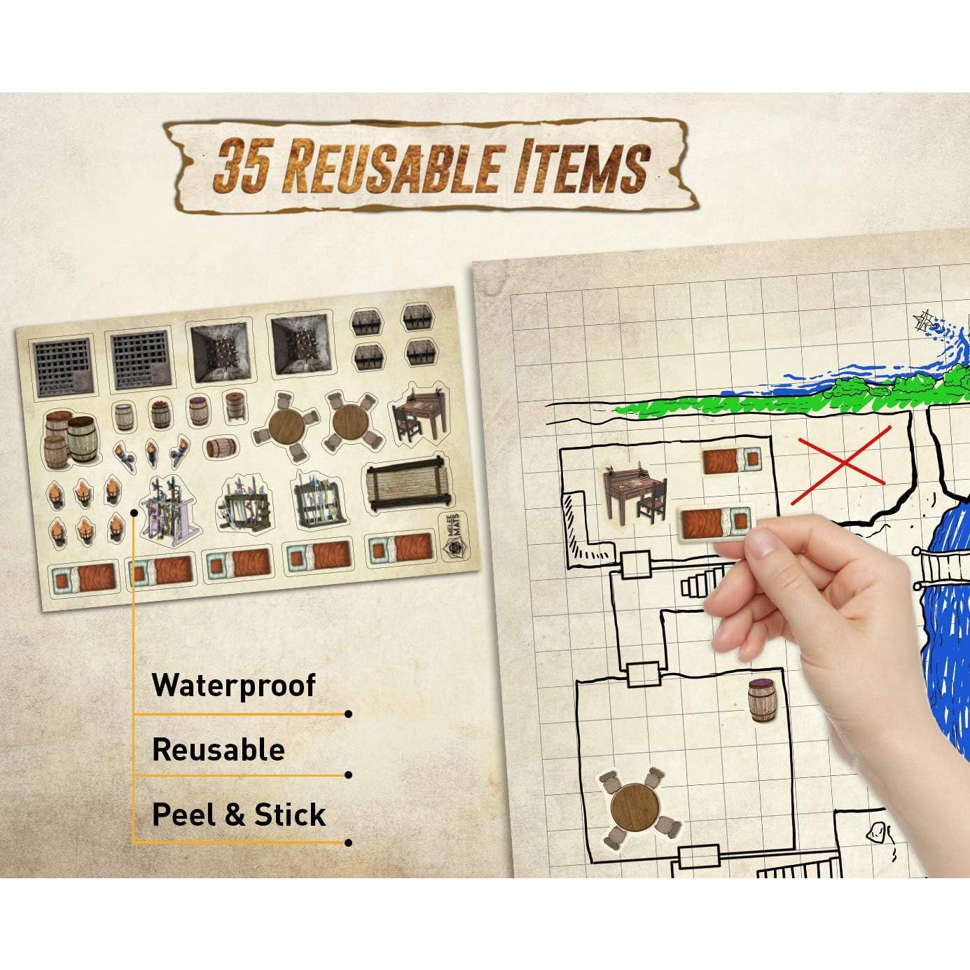 Melee Mats Kit DND 3 Tapetes Borrables 61x91 cm