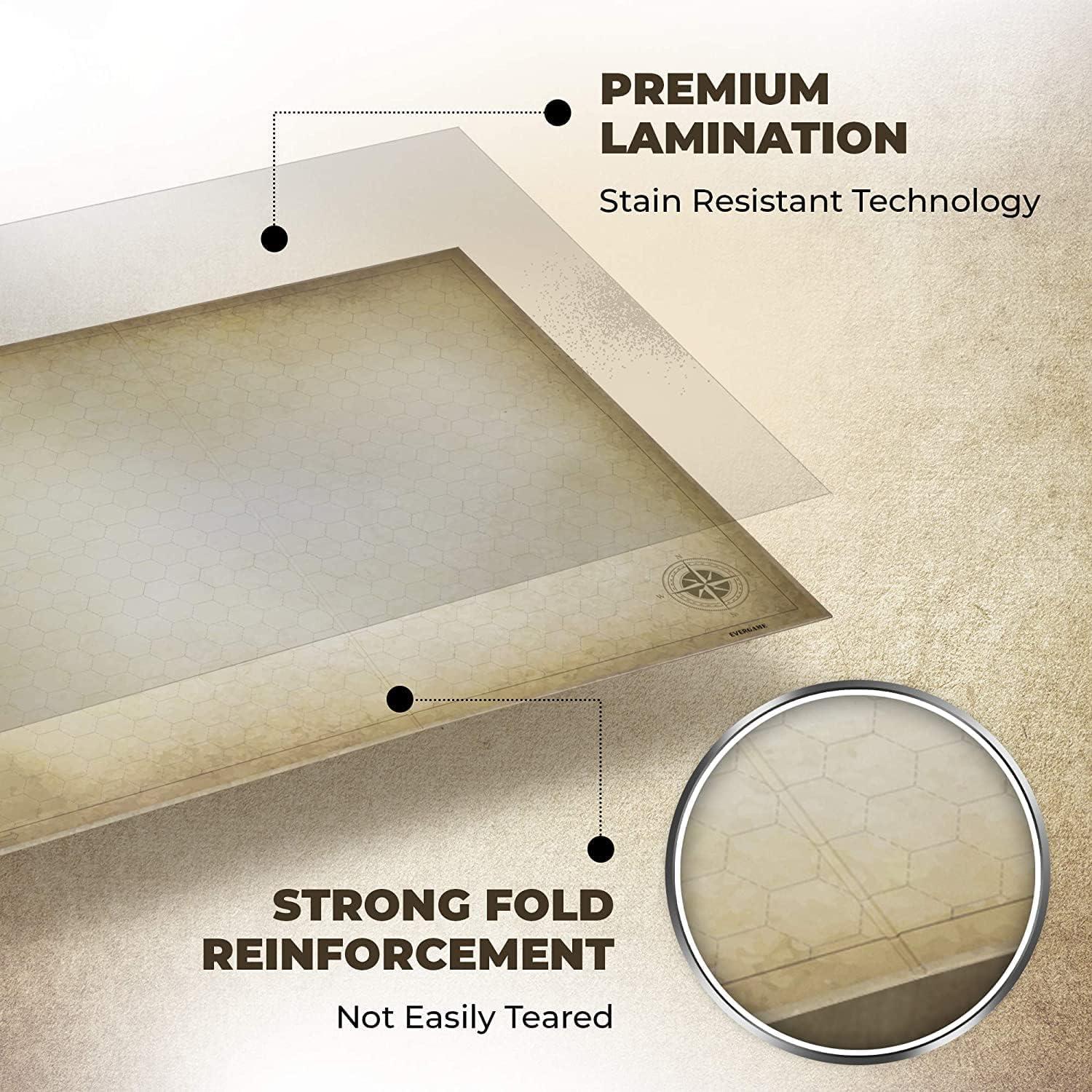 Tapete de Juego D&D EVERGAME 58x69 cm Doble Cara con Dados