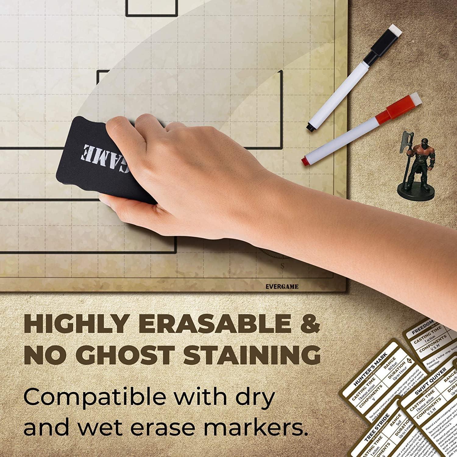 Tapete de Juego D&D EVERGAME 58x69 cm Doble Cara con Dados