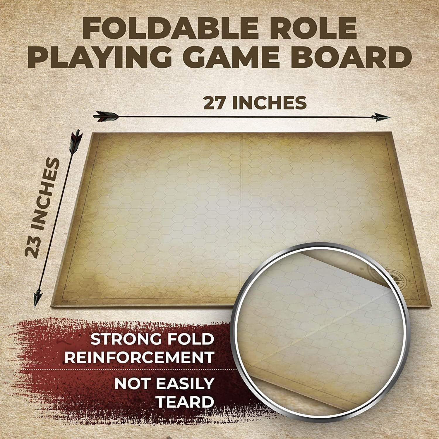 Tapete de Juego D&D EVERGAME 58x69 cm Doble Cara con Dados