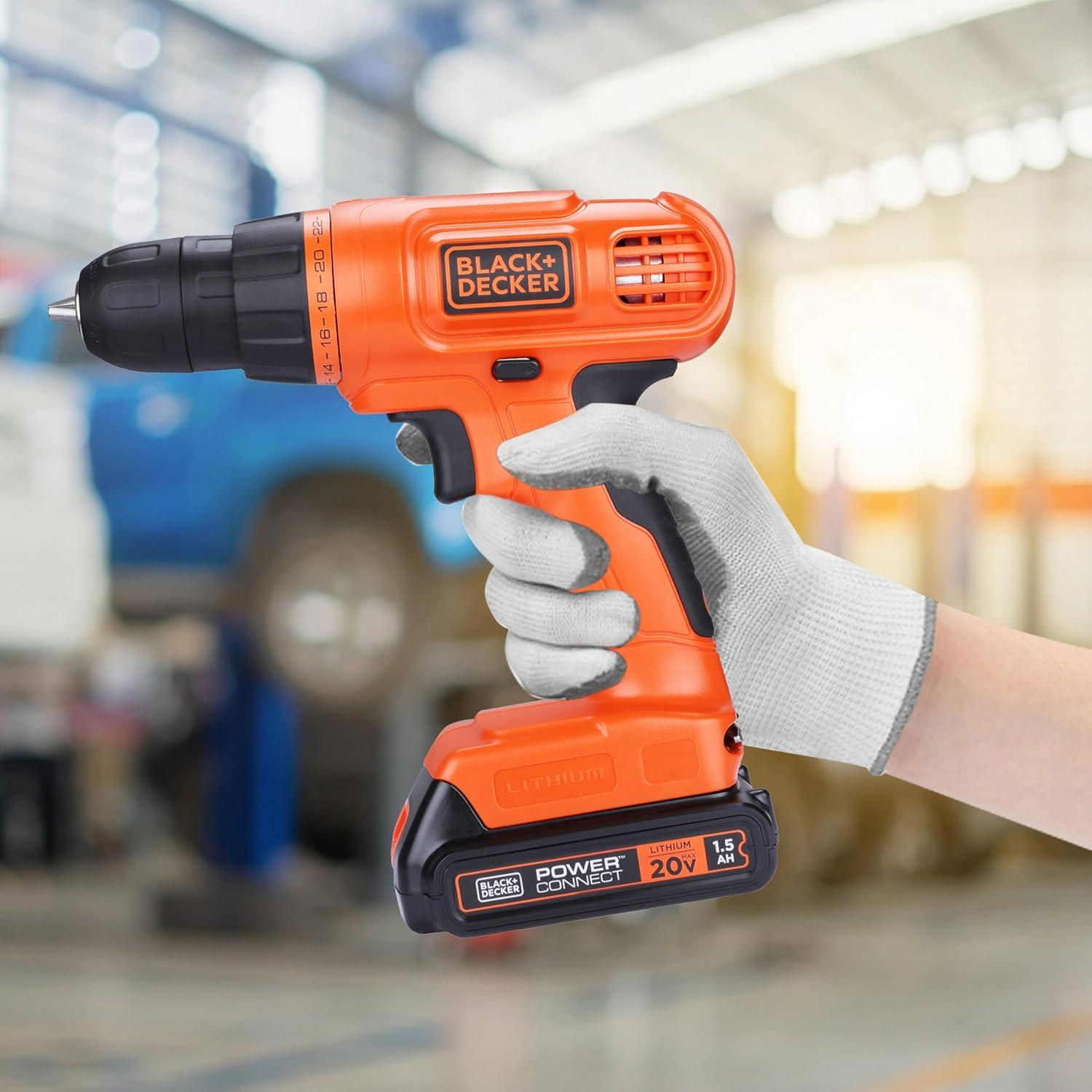 Kit de Herramientas y Taladro Inalámbrico BLACK+DECKER 20V MAX 34 Piezas