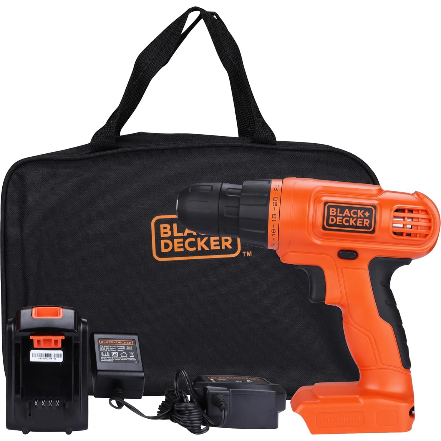 Kit de Herramientas y Taladro Inalámbrico BLACK+DECKER 20V MAX 34 Piezas