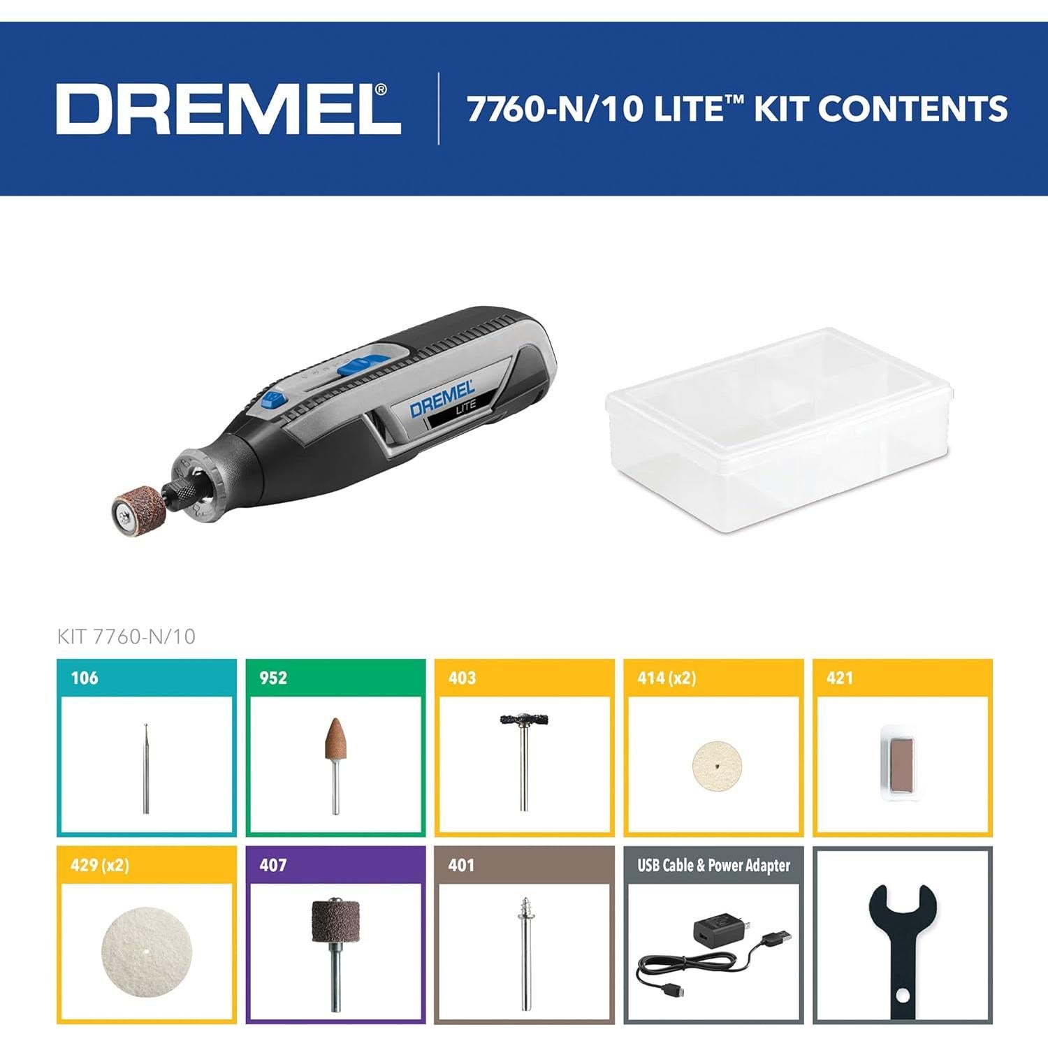 Dremel Lite 7760 N/10 Herramienta Rotativa Inalámbrica 4V