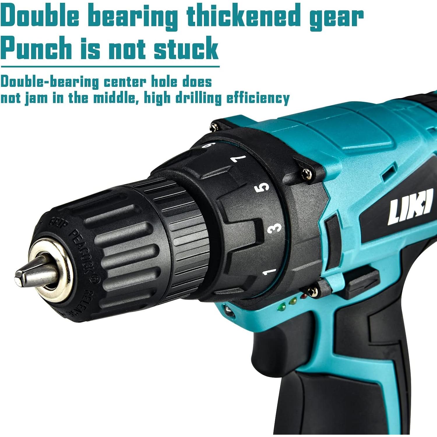 Taladro Inalámbrico LIKI 12V con Batería y Accesorios