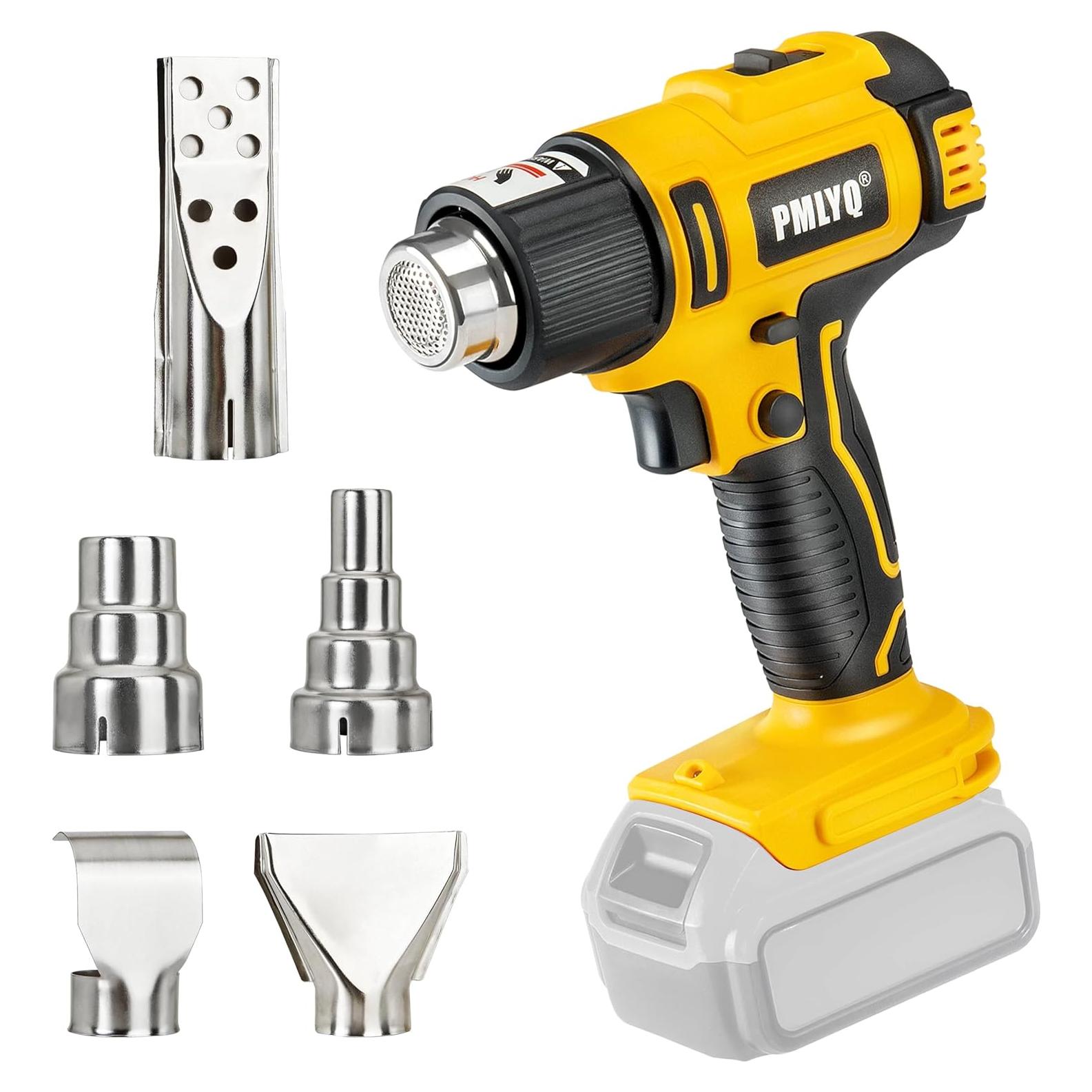 Cordless Heat Gun for Dewalt 20v Battery,350W Fast Heating Soldering Hot Air Gun,2-Temp Setting Max 1022°F(550°C),Heat Gun for Tube Bending,Resin & Decorating (Tool Only NO Battery)