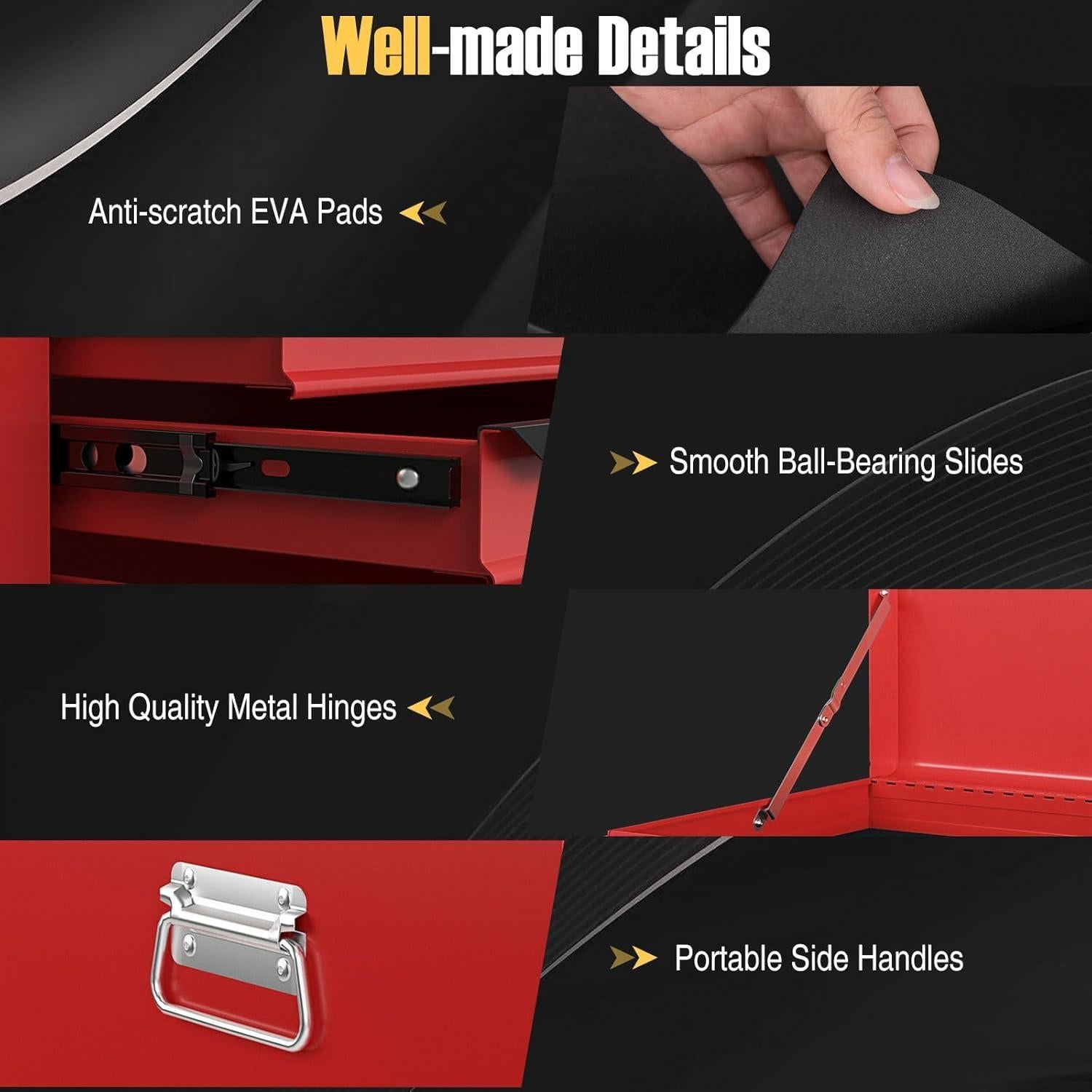 Caja de herramientas ERGOMASTER 61 cm 6 cajones metal rojo