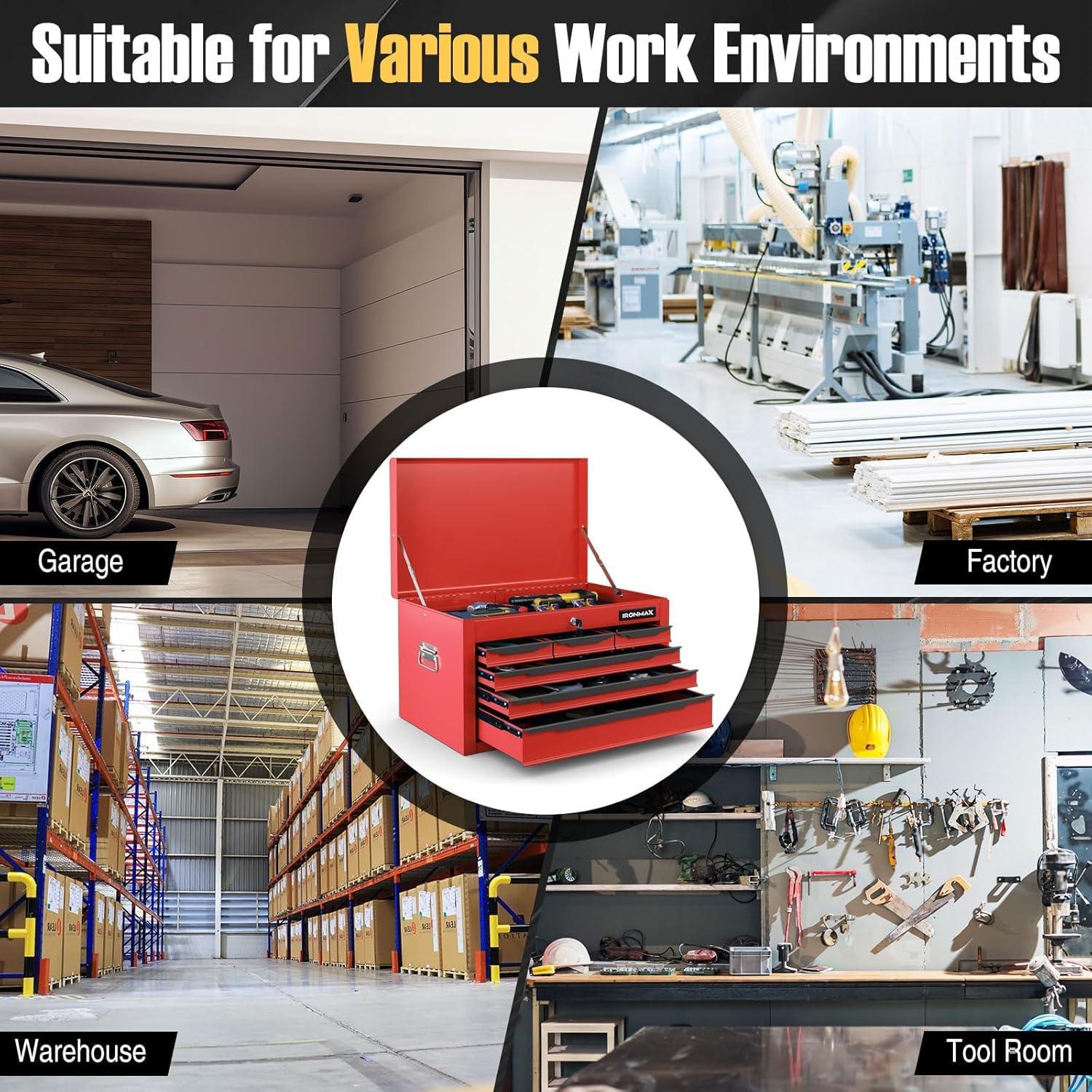 Caja de herramientas ERGOMASTER 61 cm 6 cajones metal rojo