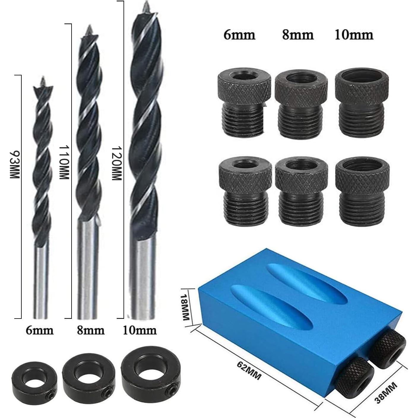 Kit de Plantilla de Agujeros en Ángulo 14 Piezas VELNUT