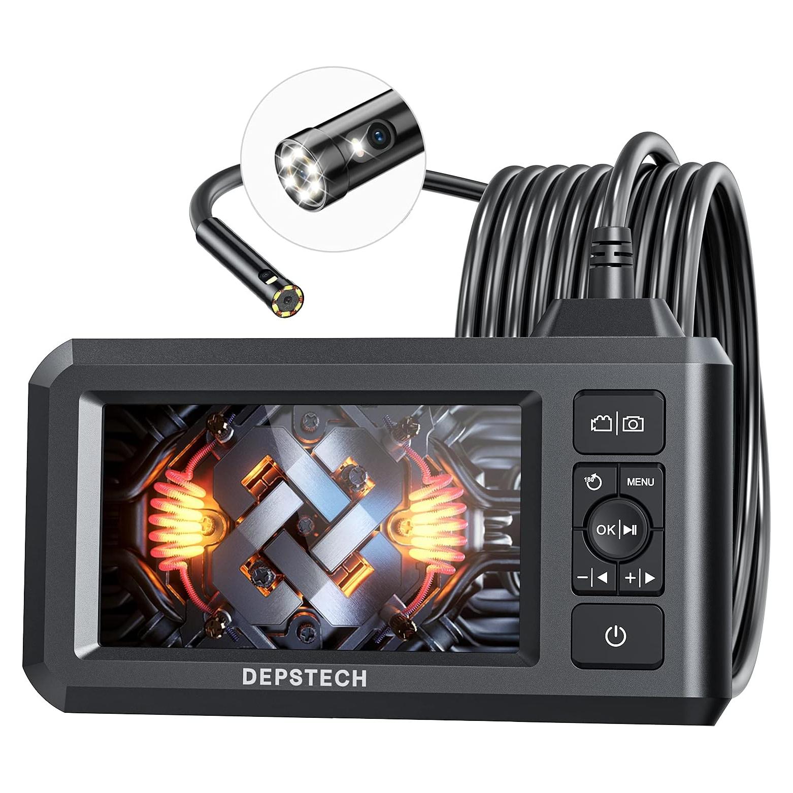 Endoscopio Industrial DEPSTECH DS300, 1080P, 5m, Pantalla 4.3"