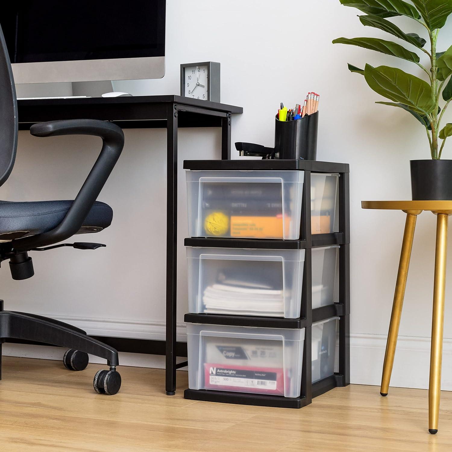 Organizador de Cajones de Plástico IRIS USA 3 Cajones Negro