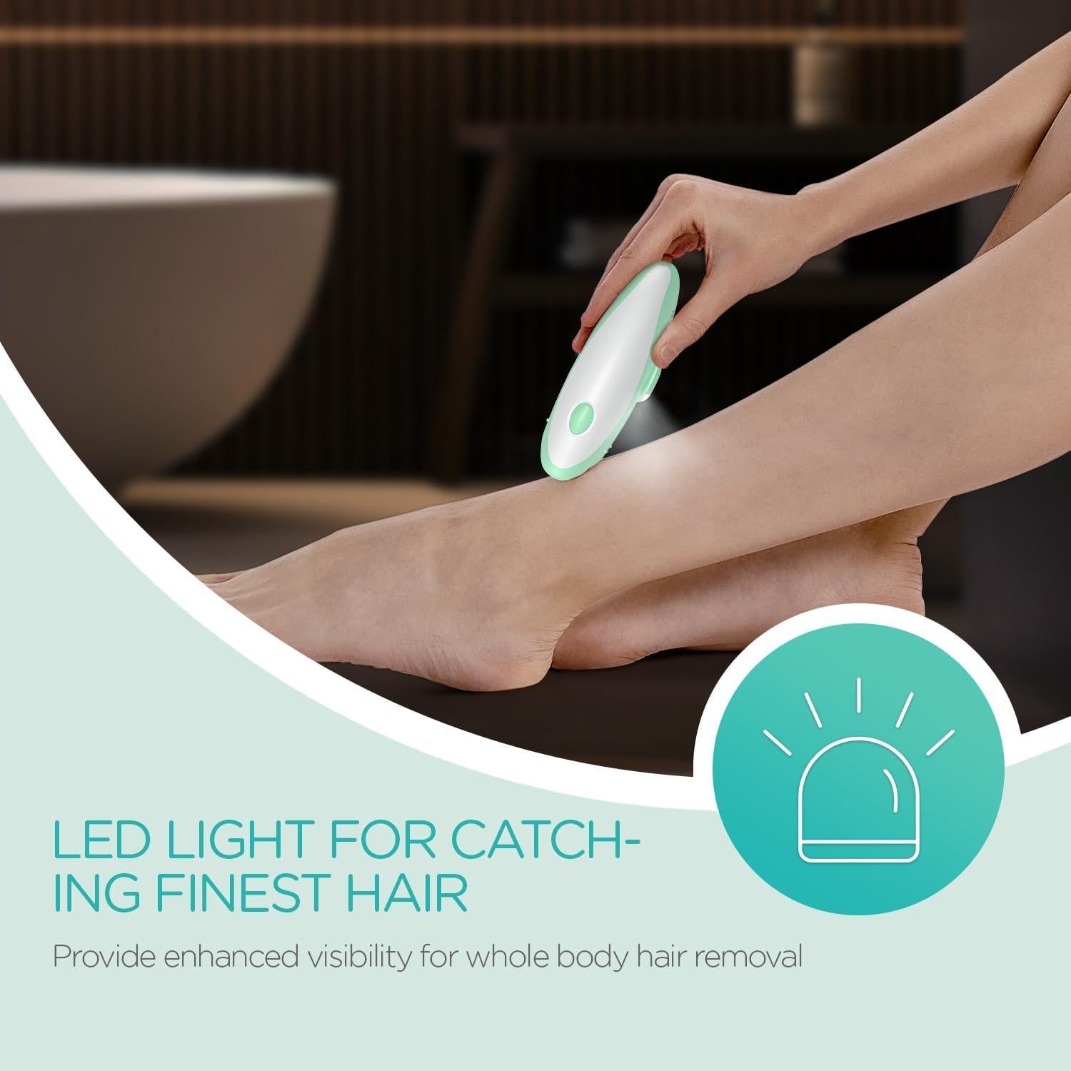 Epilador Inalámbrico VOGOE HR110 con Luz LED y 21 Pinzas