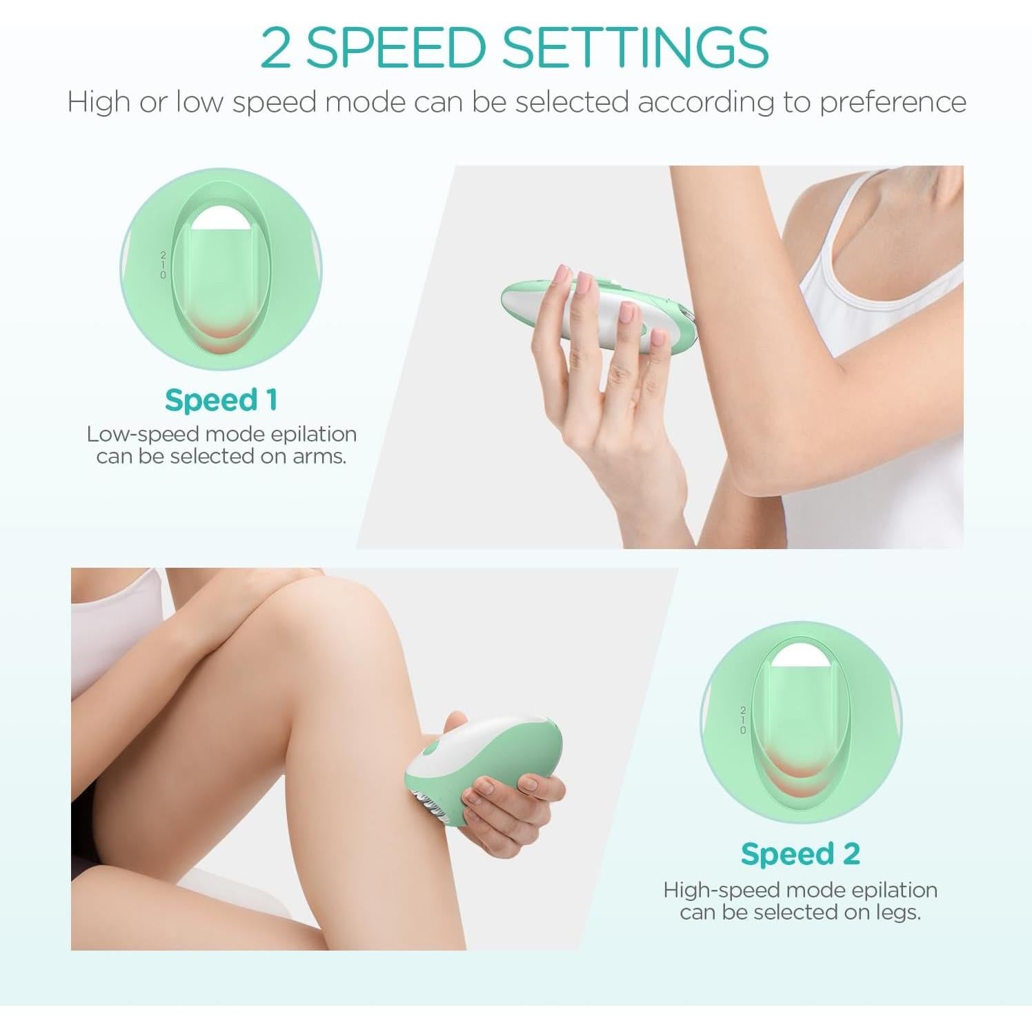 Epilador Inalámbrico VOGOE HR110 con Luz LED y 21 Pinzas