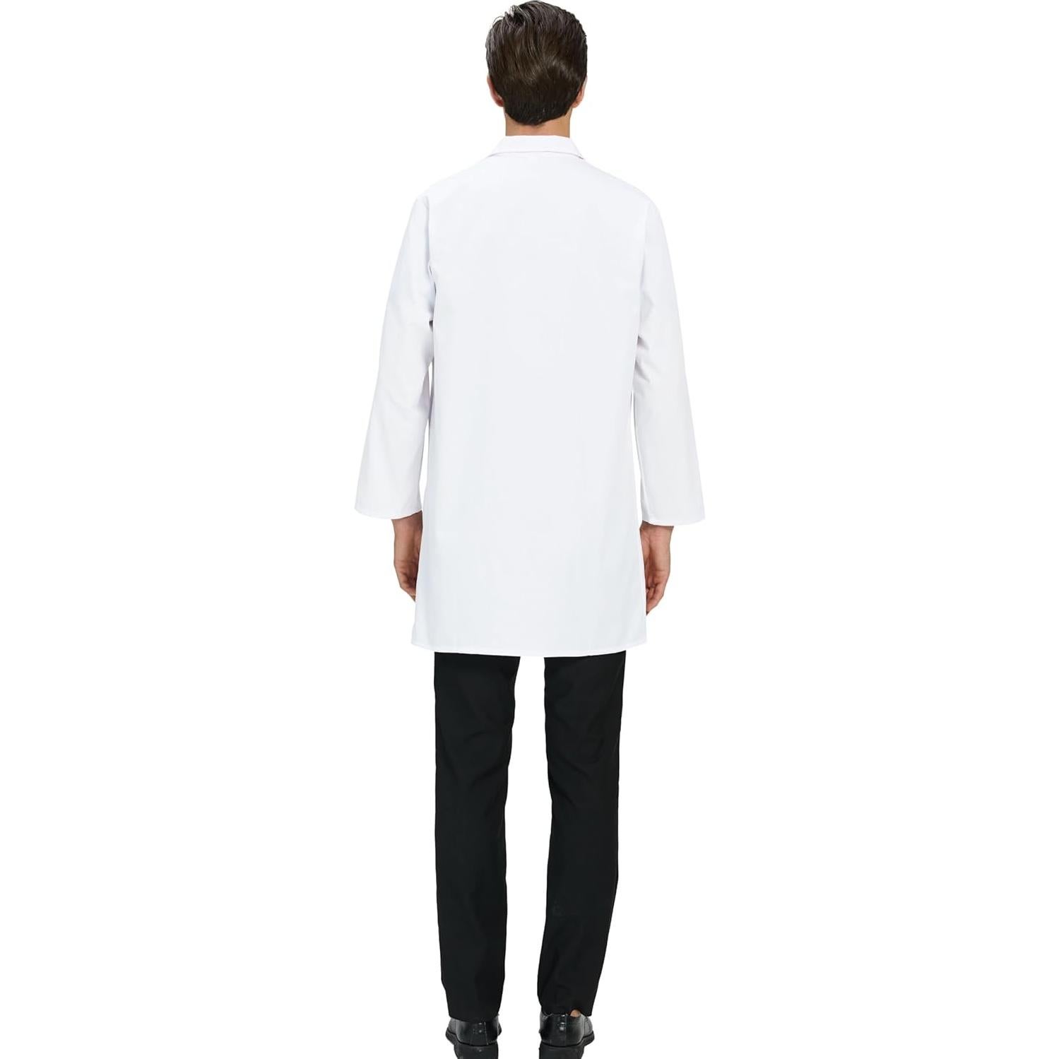 Bata de Laboratorio GOQUCHEP Unisex Larga Algodón Blanco