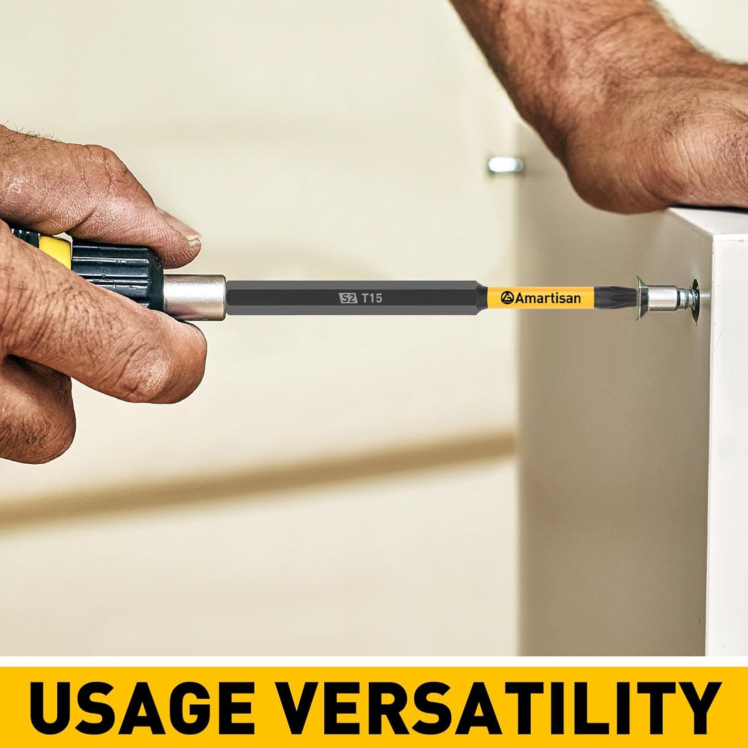 Juego de Puntas Torx 12 Piezas Amartisan Acero S2 10.16 cm