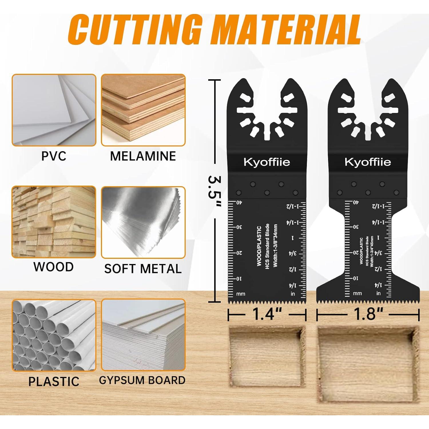 Kit de 100 Cuchillas Oscilantes Kyoffiie para Madera y Plástico