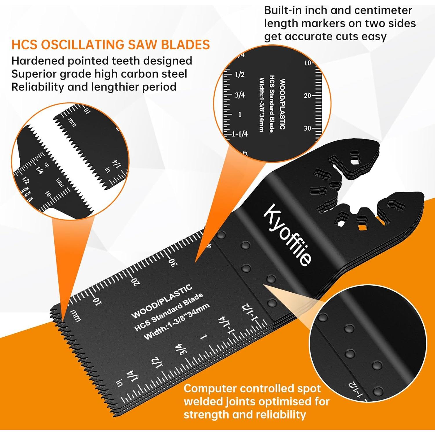 Kit de 100 Cuchillas Oscilantes Kyoffiie para Madera y Plástico