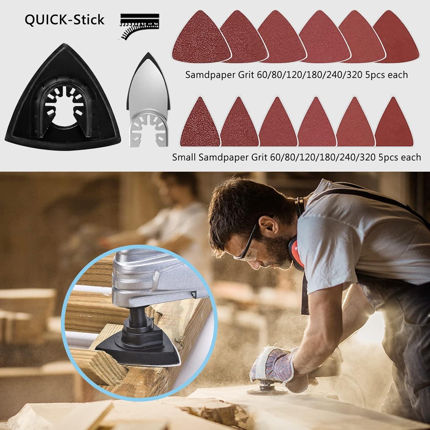 Paquete de 94 Cuchillas de Sierra Oscilante OTUCO para Madera y Metal