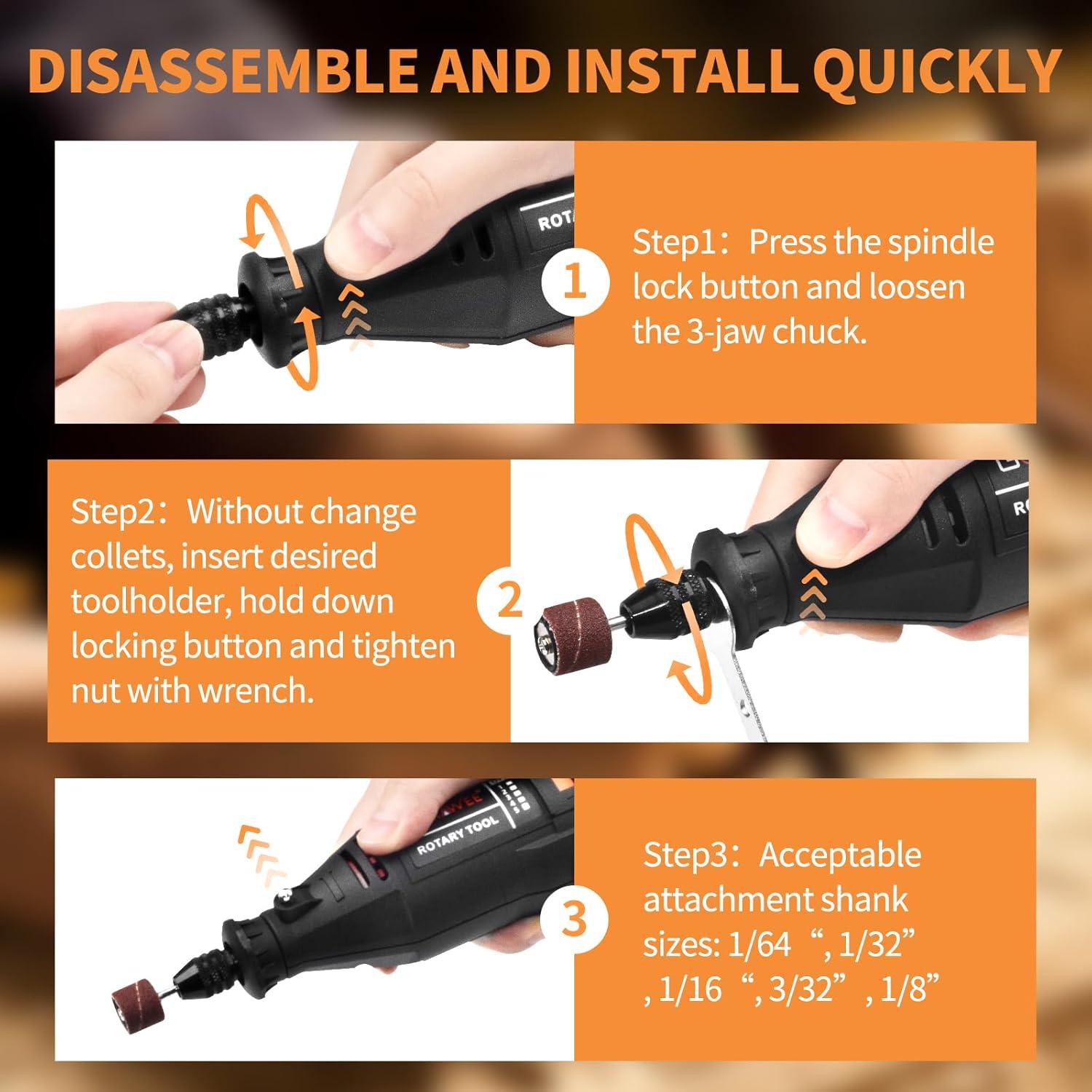 Kit de Herramientas Rotativas GOXAWEE G4007 - 140 Piezas, Velocidad Variable