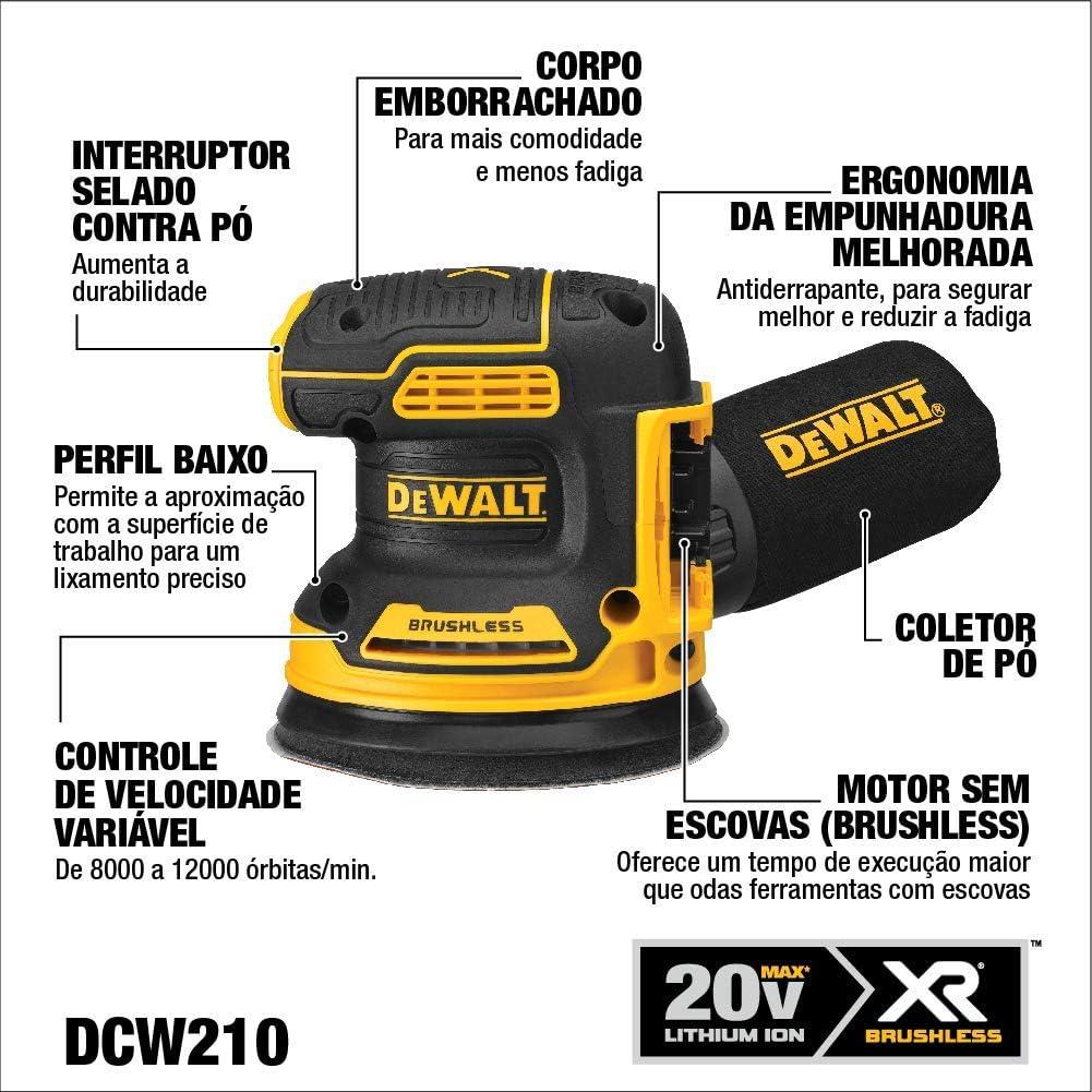 Lijadora Orbital DEWALT 20V MAX con Batería y Cargador