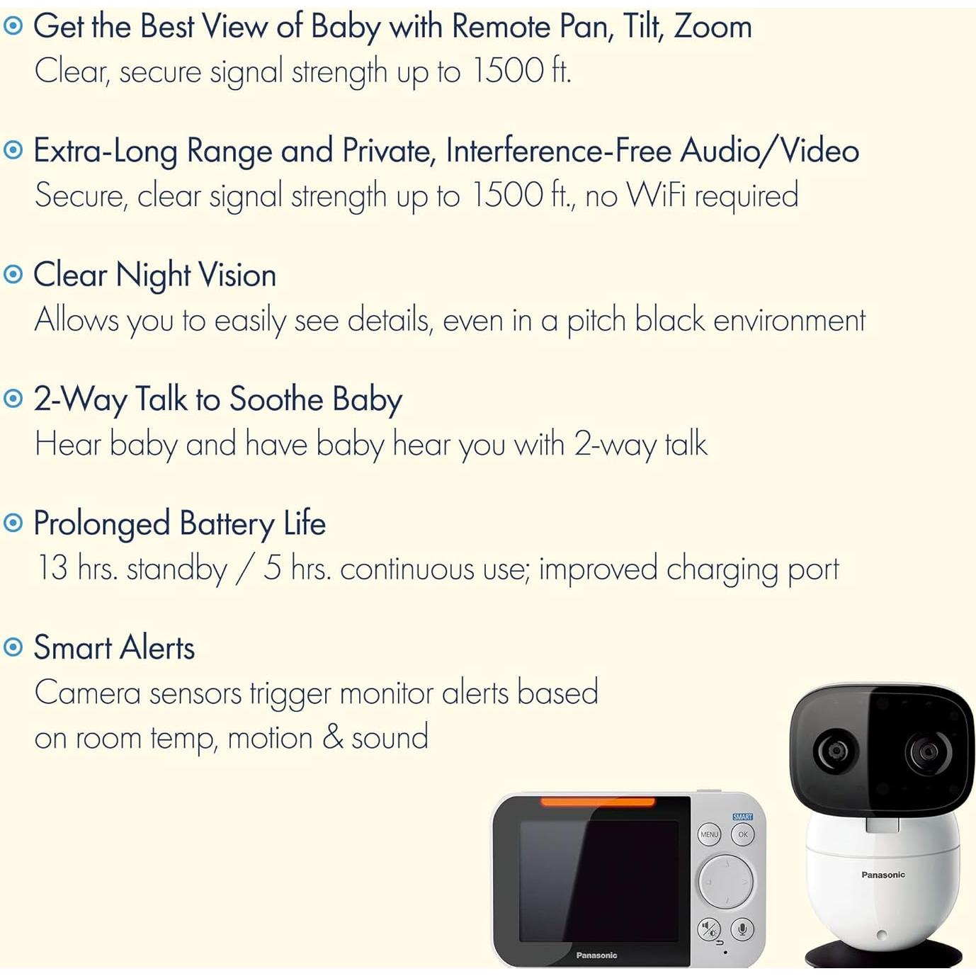 Monitor para Bebés Panasonic KX-HN4001W con Cámara 3.5"