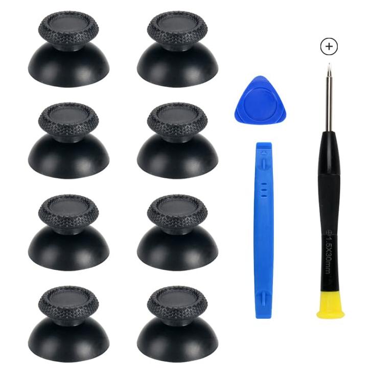 Paquete de 8 Palancas de Reemplazo Negras para Controlador PS5