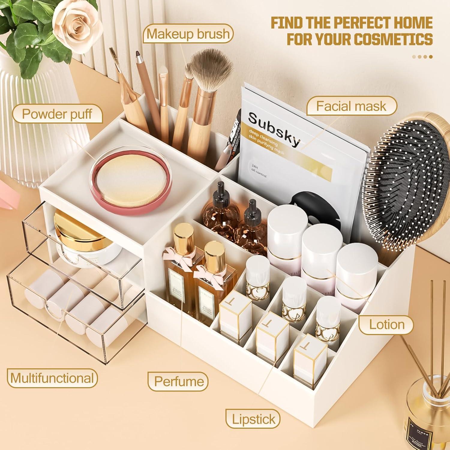 Organizador de Maquillaje Subsky Blanco con Cajones 24.5x12.2cm