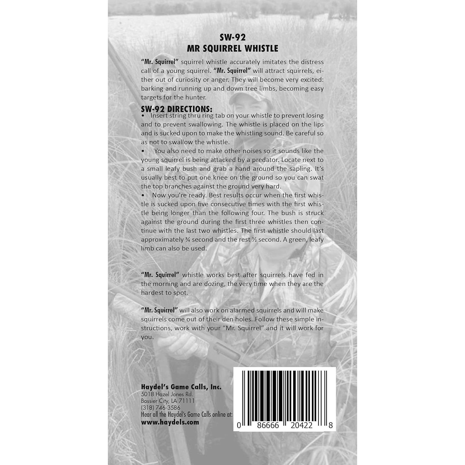 Silbato de Ardilla Haydel's Game Calls 16.7x8.6 cm