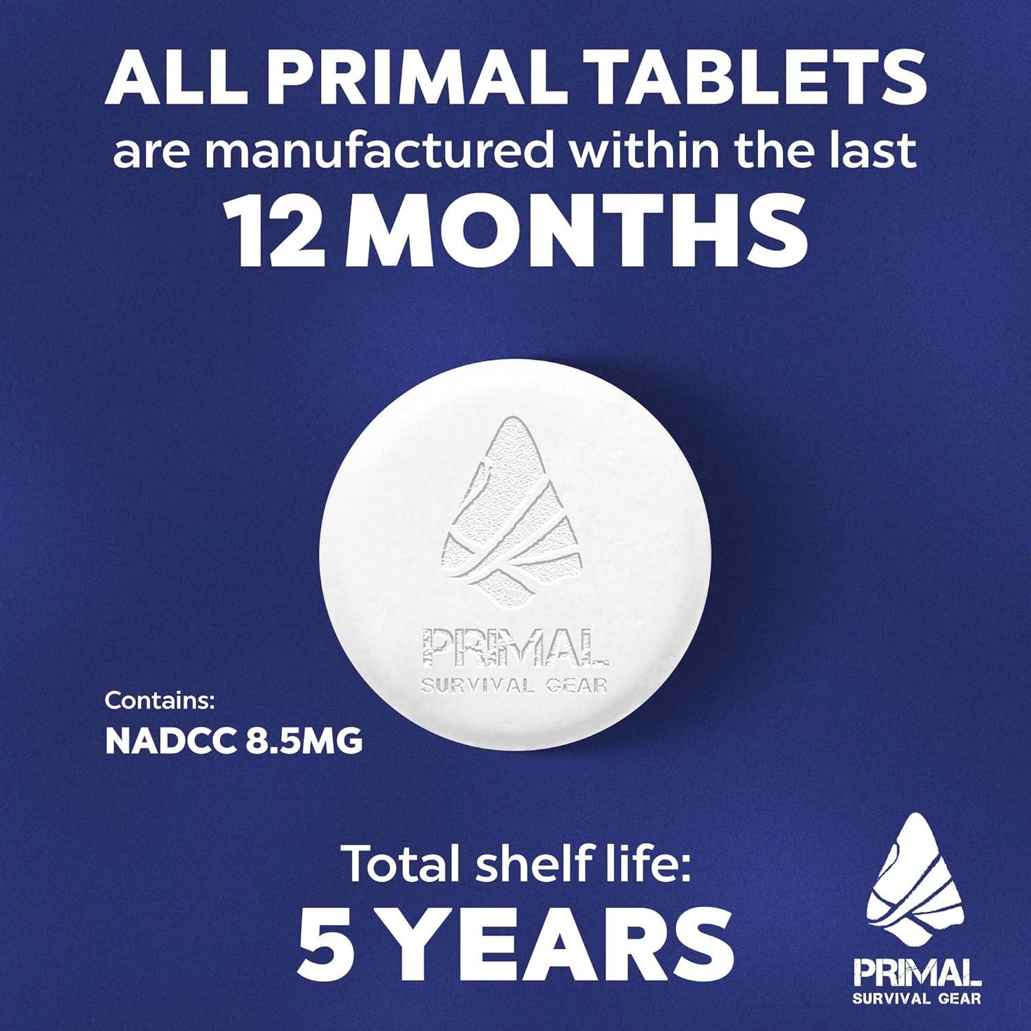 Tabletas Purificadoras de Agua Primal - 100 Tabletas 1L