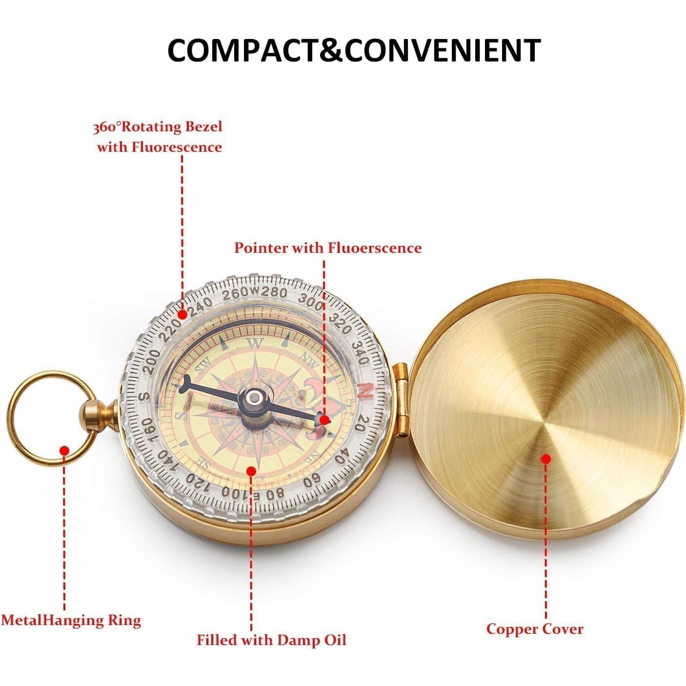 Brújula de Supervivencia JSD de Metal para Camping y Senderismo
