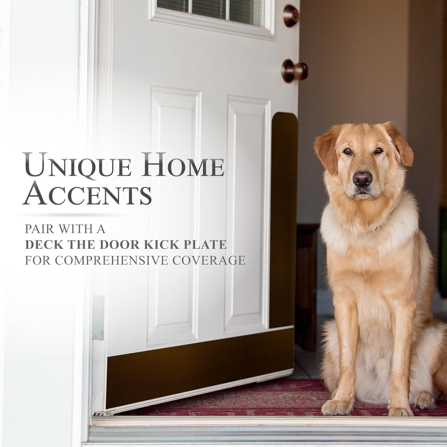 Placa de Protección para Puertas Deck the Door 10x56cm Níquel Satinado