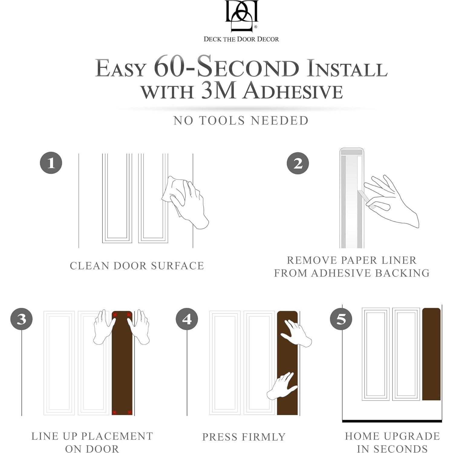 Placa de Protección para Puertas Deck the Door 10x56cm Níquel Satinado