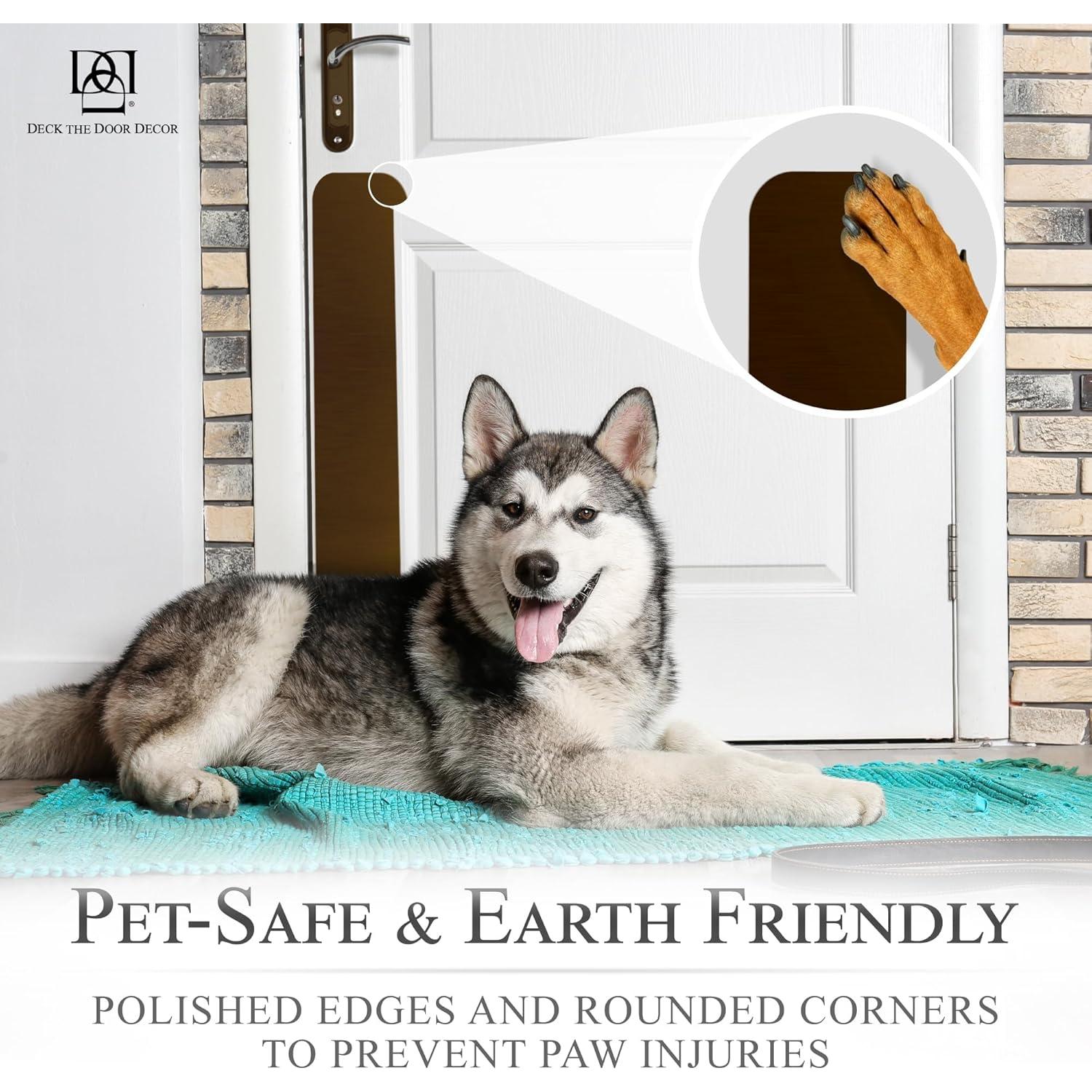 Placa de Protección para Puertas Deck the Door 10x56cm Níquel Satinado