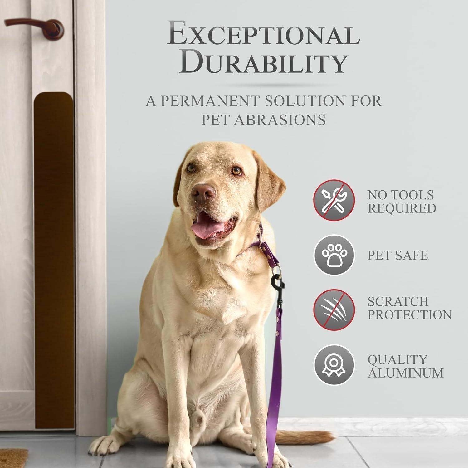 Placa de Protección para Puertas Deck the Door 10x56cm Níquel Satinado