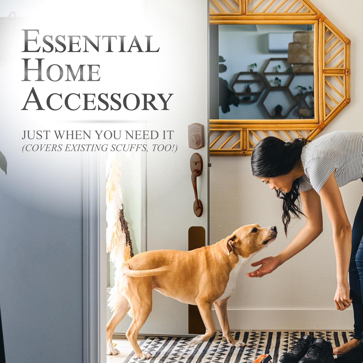 Placa de Protección para Puertas Deck the Door 10x56cm Níquel Satinado