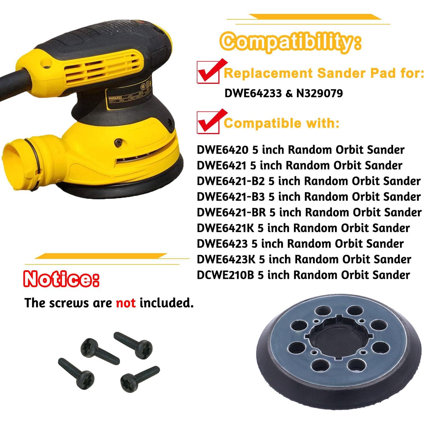 Paquete de 2 almohadillas de lijado 12.7 cm DeWalt compatible