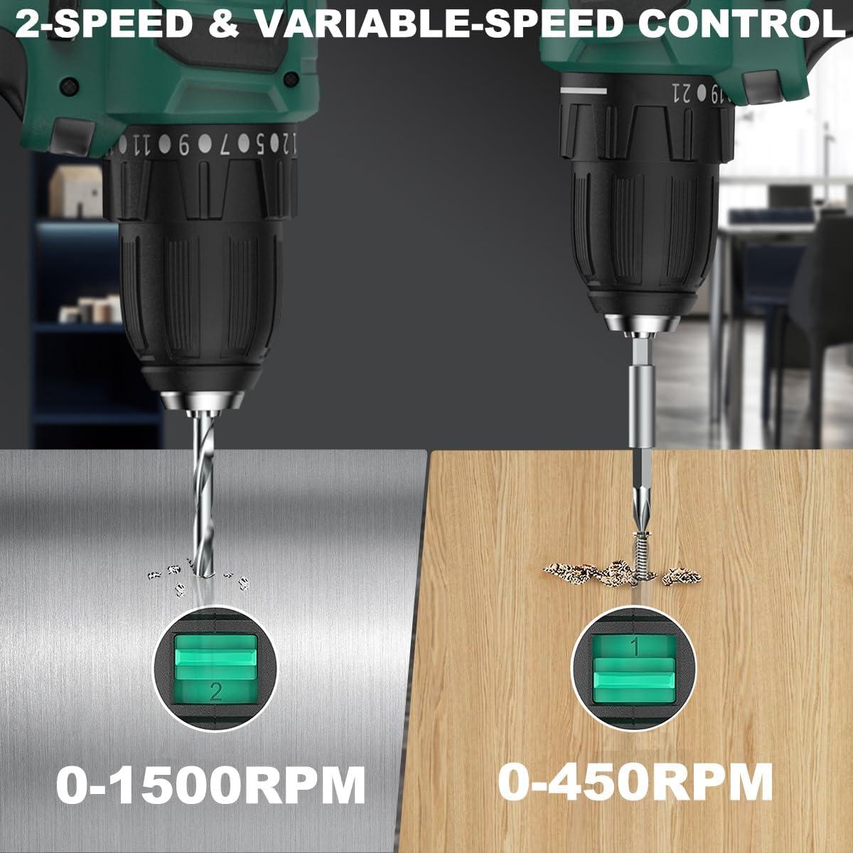 Taladro Inalámbrico 20V INSPIRITECH con 2 Baterías y Cargador