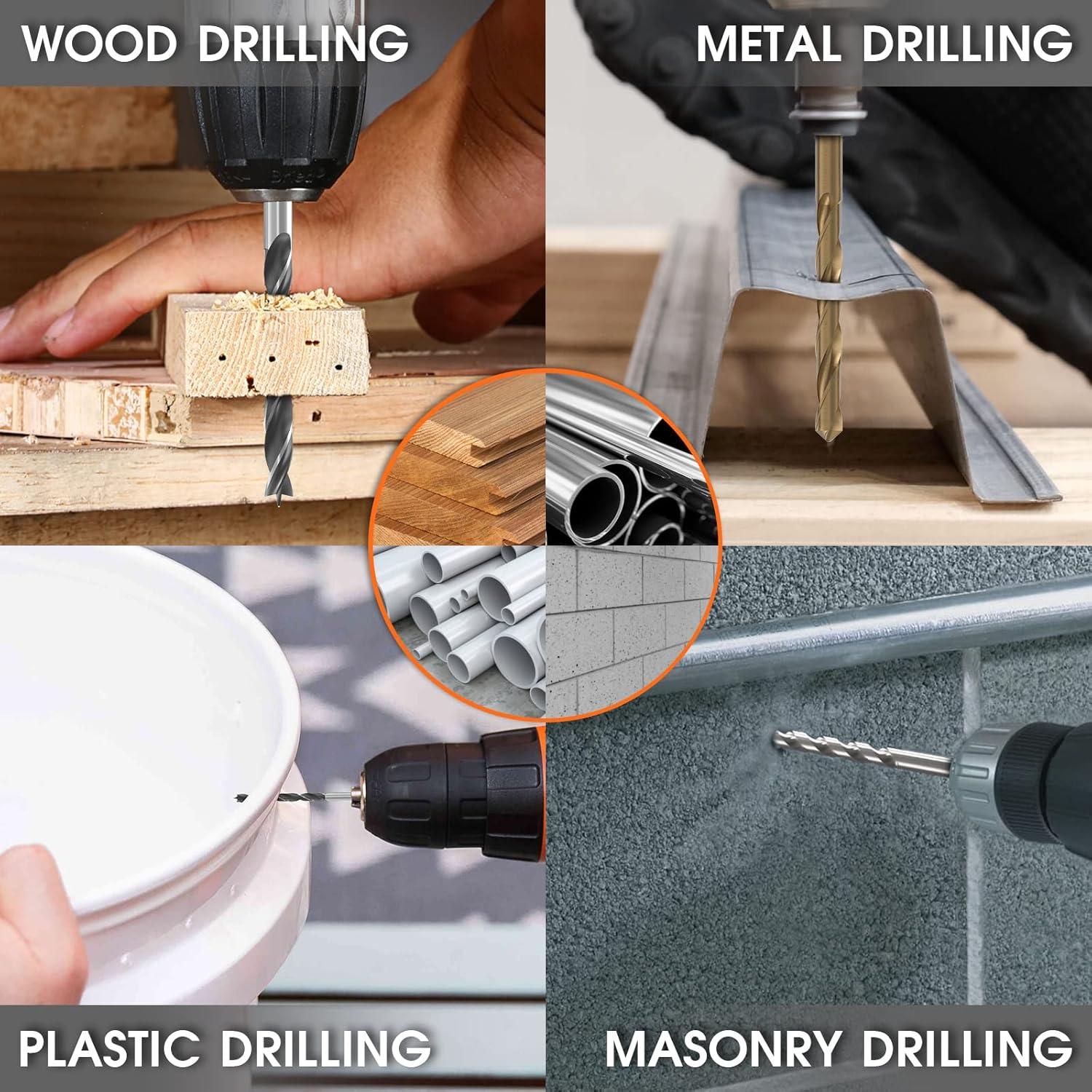 Juego de Brocas ENERTWIST 109 Piezas Titanio para Metal y Madera