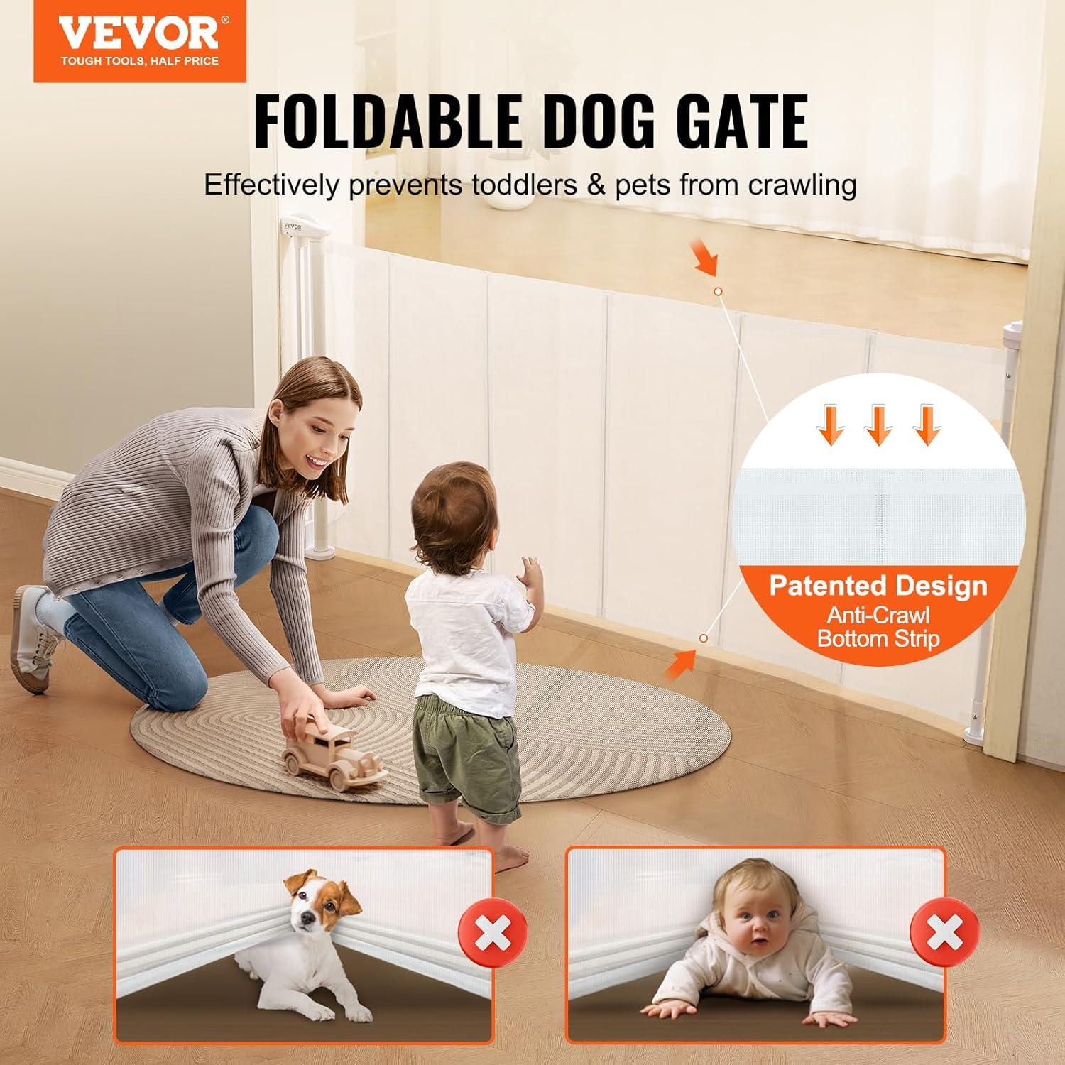 Puerta Retráctil VEVOR para Bebés y Mascotas 194 cm Ancho
